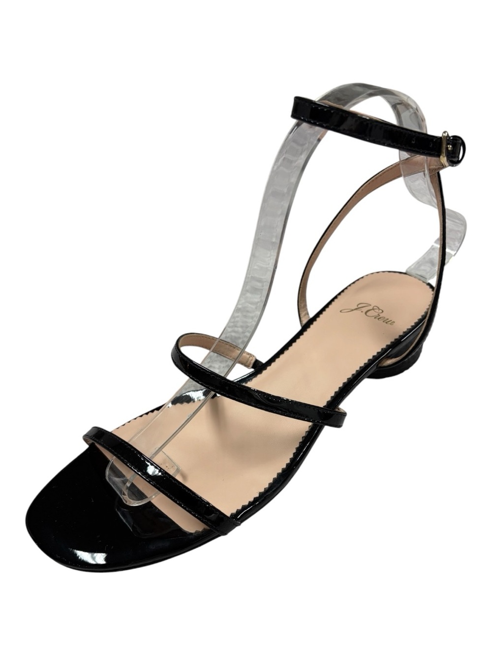 J. Crew skinny strap round-heel sandals patent leather womens 7.5 black dressy - Picture 8 of 8